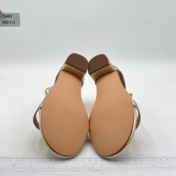 XYD Rose Gold Open Toe Ankle Strap Buckled Low Chunky Heel Dress Sandals - Picture 7 of 8